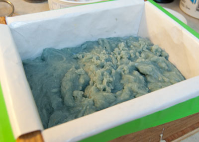 Hot process soap in the mould